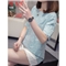 莺飞雪短袖t恤女夏季新款韩版宽松休闲学生大码女装显瘦百搭上衣打底衫女 浅蓝色8862 XXL（建议135-150斤）