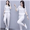卿依瑟 卫衣套装女夏装新款减龄百搭薄款显瘦抽绳连帽纯色上衣卫衣女宽松大码九分裤两件套女潮 白色 M