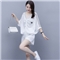叶紫枫 套装女夏季新款镂空拼接短裤韩版时尚休闲百搭套装裤两件套女装 白色 M