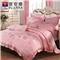 献给爱丽丝 床单四件套(被套1件床单1件枕套2件)(适合1.5米床)【棉粘提花/粉】