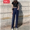 南极人 牛仔裤女夏季新款休闲裤高腰垂感薄款阔腿裤韩版时尚百搭宽松显瘦拖地长裤 DSD106-978-蓝色 请拍正确尺码