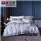 浅梦墨汐 床单四件套(被套1件床单1件枕套2件)(适合1.8米床)【A版：涤莫代尔提花；B版：纯棉/灰】