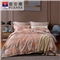 伊拉小镇 床单四件套(被套1件床单1件枕套2件)(适合1.5米床)【涤莫代尔提花+纯棉/浅咖】
