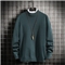 蓝缕金【LANLVJIN】毛衣男秋季新品宽松线衣男青年套头半高领针织衫纯色长袖体恤针织衫 墨绿色