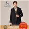 【商场同款】哈吉斯HAZZYS 秋季风衣男时尚简约英伦风衣外套ASWZH09CH01 黑色BK 175/96A 48