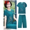 黛苇中老年女装妈妈装套装夏装短袖冰丝宽松中年妇女两件套休闲运动套装女新款奶奶装大码女装跑步服 孔雀蓝 XL（90-120斤）