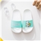 可爱卡通趣味送餐熊撞色亲子款凉拖鞋【橡塑/白色/湖蓝【童鞋】】