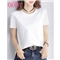 欧芙伦纯色短袖t恤女新款夏季简约时尚圆领宽松体恤上衣潮3162 白色 M