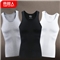 南极人男士背心男纯棉弹力紧身工字式运动打底汗衫3件装NJSA0661 黑1白1灰1 XL