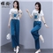 梓龄 休闲运动套装女卫衣套装女夏季新款气质女神范洋气时尚减龄休闲阔腿两件套女 蓝色 请拍对应码数
