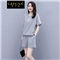 歌弗娅品牌 休闲运动套装女夏款新欧洲站晨跑锻炼时尚短袖短裤卫衣两件套 灰色 M