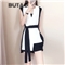 BUTAO 香港潮牌职业短裤套装女夏装新款女神范洋气时尚无袖小西装上衣名媛气质御姐两件套装女 白色+黑色【上衣+短裤】 M