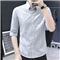 ED.HD衬衫男夏季新款短袖衬衫男士五分袖衬衣时尚休闲韩版男装潮流衣服 6028浅灰色 XL