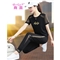 商茵休闲时尚运动服套装女休闲裤女夏季冰丝新款宽松两件套 黑色套装 M建议（80-95体重）出监用夏服