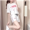 仙器  短裤女休闲套装女短裤运动服夏季新款短袖T恤两件套潮 白色 M 出监用夏服