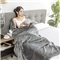 法兰绒毯子 超柔毛毯 午睡空调毯 加厚床单150x200cm 高级灰
